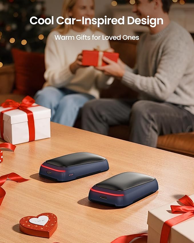Gaiatop Electric Hand Warmers Rechargeable, Magnetic Pocket Hand Warmer 2-Pack, 3s Fast Heating, Fits in Gloves, for Winter Sports, Hunting Accessories, Stocking Stuffers Gifts for Men Women