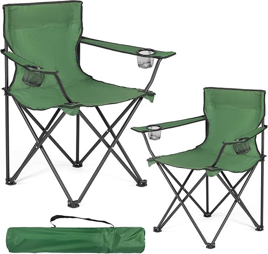 2 Pack Camping Chairs -Lightweight and Supportive Chairs for Adult and Lightweight Individuals - Compact, Durable, and Portable - Ideal for Camping, Hiking, Beach, and Picnics -Carry Bag