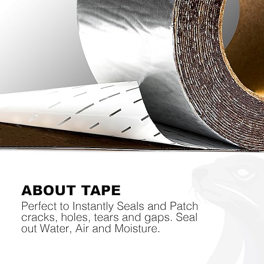 Silver RV Roof Sealant Tape, 2" x 50' Waterproof Repair Seal Tape – Extra Thick, UV-Resistant, Weatherproof Patch for Permanent Leak Sealing on RVs, Trailers, and Mobile Homes