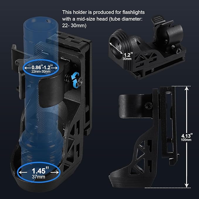 Tactical Flashlight 1200 High Lumen Duty Belt Flashlight for Law Enforcement, Premium Police Flashlight with Holster for Duty Belt,led Flashlight Gifts-Sentinel-X1
