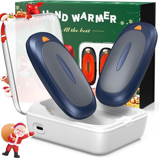 3-in-1 Electric Hand Warmers Rechargeable 2 Pack,14000mAh Portable Dual-Sided Handwarmer with Charging Case, 3 Levels Fast Heating Pocket Warmers,Gifts for Men,Women,Raynauds,Hunting Gear
