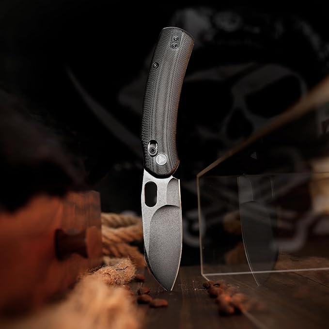 Lamb-03B, Folding Pocket Knife for Men, Crossbar Lock,3” N690 Steel Blade,Black G10 Handle,Outdoor Camping EDC Tool