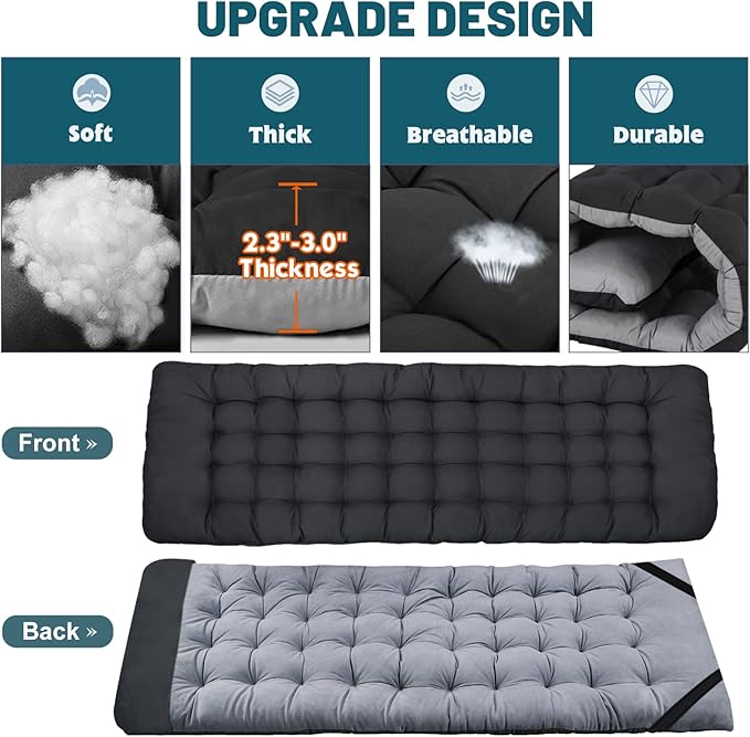DoCred Oversized XXL Folding Camping Cot with Mattress, Heavy Duty Sleeping Cot Bed Portable Adults Outdoor Bed with Carry Bag, Travel Camp Cots