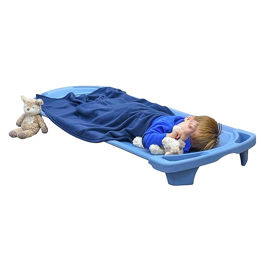 Children’s Factory SpaceLine Nap Cots, Kids Daycare and Preschool Sleeping Cot, Standard Size, Set of 4, Wedgewood Blue