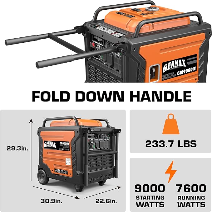 GENMAX Generator,EPA Compliant, Eco-Mode Feature, Ultra Lightweight for Backup Home Use & Camping