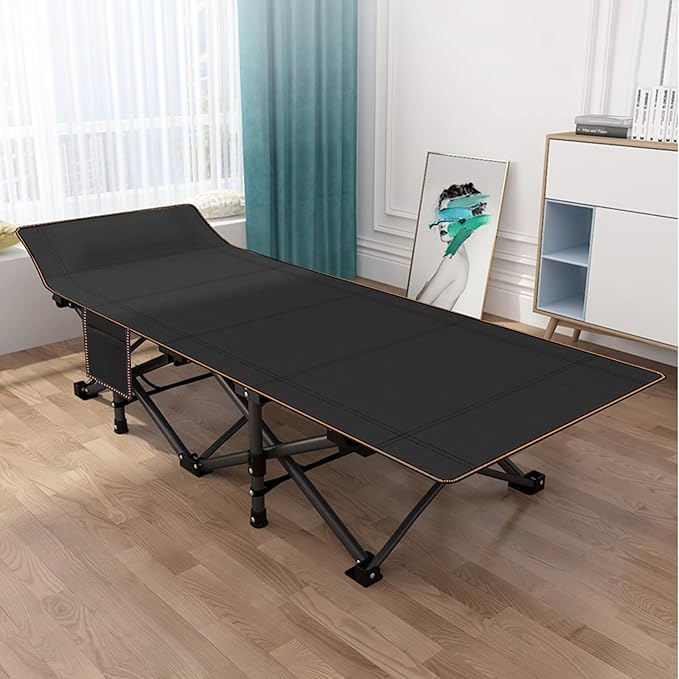 DoCred Folding Camping Cot with Mattress, 2 Pack Heavy Duty Folding Cot for Adults, Portable Sleeping Cot Bed Adults Outdoor Bed with Carry Bag, Travel Camp Cots