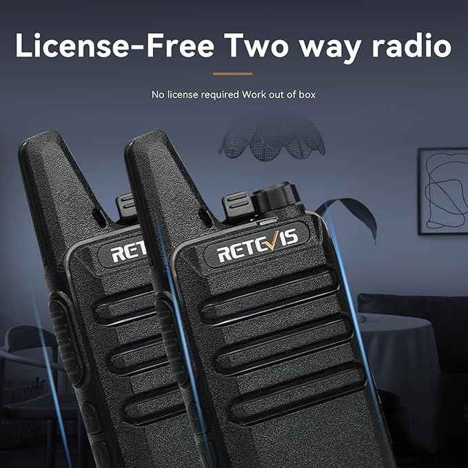 Retevis RT22 Walkie Talkies Rechargeable,Long Range Two Way Radio,2 Way Radio for Adults, Handsfree VOX Mini, for Business Office School Church Restaurant Retail(Black,10 Pack)