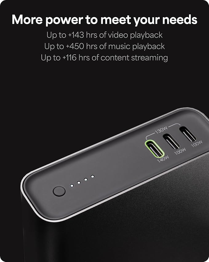 Mophie Powerstation Ultra 25,000mAh Laptop Power Bank (Gen 3) – 140W USB-C PD Fast Charging, Portable Charger for iPhone, iPad, MacBook Pro, Steam Deck, Nintendo Switch – Includes USB-C Cable