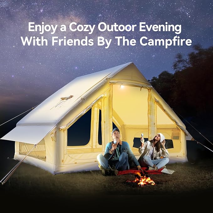 Inflatable Blow Up Tents for Camping,Waterproof Oxford Hot Tent with Manual Pump,Spacious Easy Setup Inflatable Camping Air Tent for Family Glamping