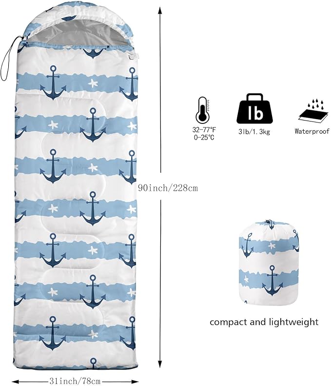 Kids Sleeping Bag for Boys Girls,Checkerboard Cat Print-Lightweight Warm Portable Outdoor Indoor-Waterproof Cold Weather Resistant Sleeping Bag for Camping Hiking