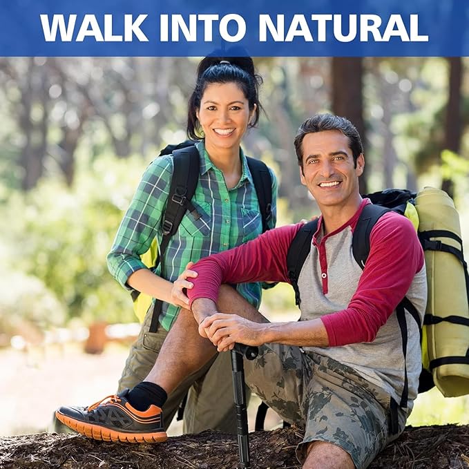 aiGear Tactical Walking Stick - Upgraded Survival Hiking Stick with Outdoor Multi-Tool Gear Trekking Poles for Outdoor Adventures, Trekking, Survival Hiking Tactical Tool