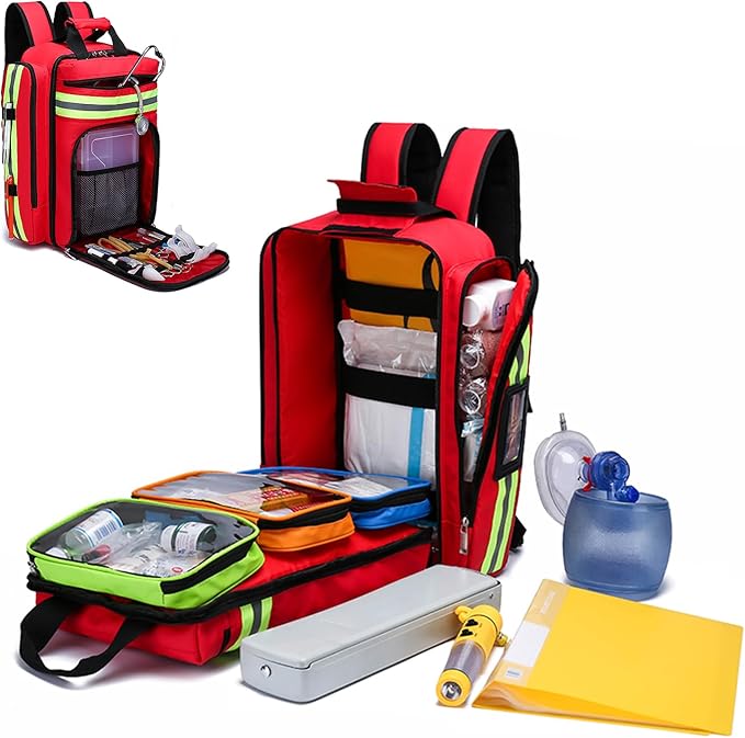 Medical Bag First Aid bag Medical Backpack,Medicine Bag,First Aid Backpack with Removable Transparent Pouch for Traveling Nurses Home Car (Bag Only)