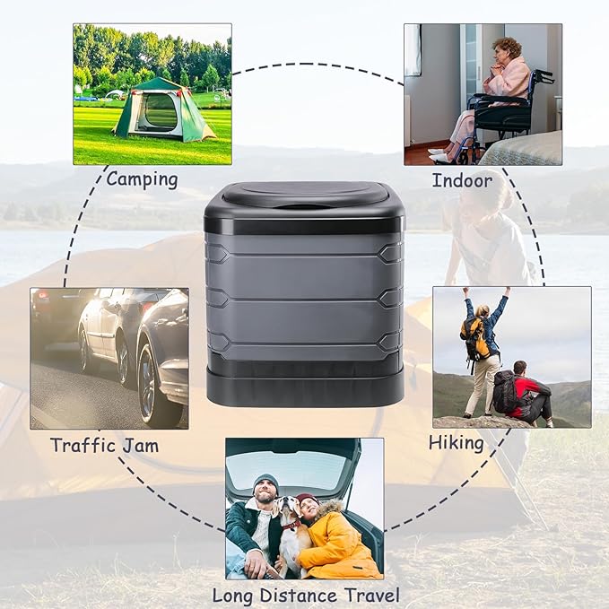Upgrade XXXL Portable Toilet for Camping, Extra Large Folding Toilet for Adults, Travel Potty for Camping, Hiking, RoadTrip, Car, Tent, Truck Drivers, the Aged