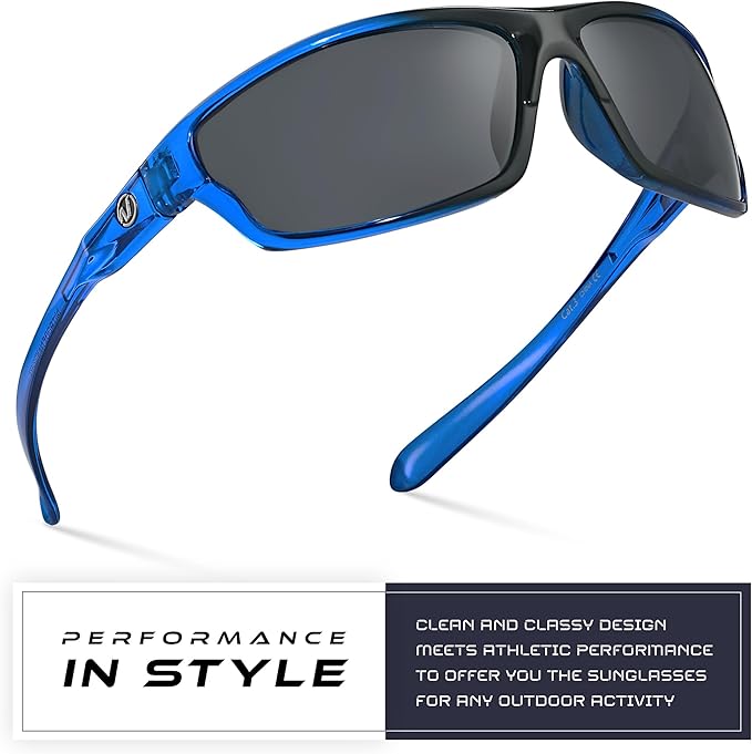 Nitrogen Polarized Wrap Around Sport Sunglasses for Men Women UV400 Driving Fishing Running Sun Glasses