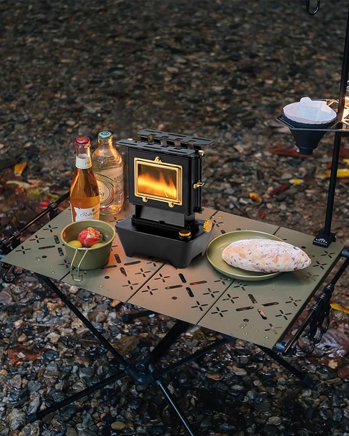 Camping Oil Lantern,Oil Lamp with Cooker Stove,Fuel Lamp for Outdoor,Portable Oil Lamp,Portable and Convenient for Heating and Cooking (Black)