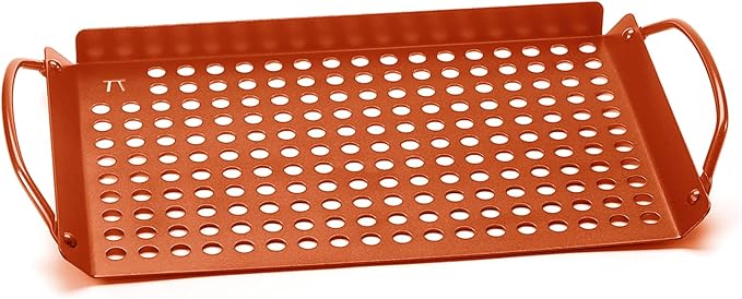 Outset Copper Grill Grid, 7" x 11", Non-Stick Grill Pan