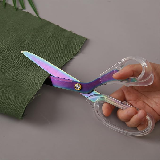 Acrylic Scissors, 9” Ultra-Sharp Titanium Coated Blades and Sharp All-Purpose Scissor, Sewing Scissors, Office Scissor, Comfortable Handle Design, Versatile Usage