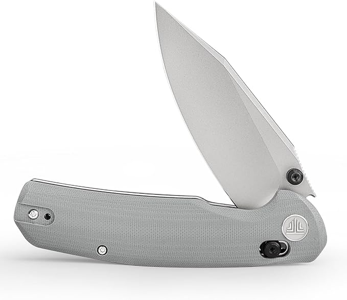 Axis Knives, EDC Folding Knife for Men, Pocket Knife with Clip,3.34” 14C28N Steel,Thumb Stud Blade,Grey G10 Handle.Outdoor Camping Tool,Hornet-03G