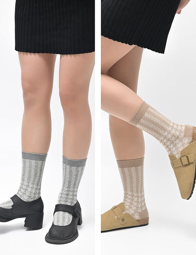 Womens Merino Wool Socks Cozy Warm Hiking Boot Socks Gifts for women,4 Pairs(Size 5-10)