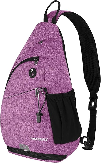 WATERFLY Large Crossbody Sling Bag: Over Shoulder Backpack Daypack Casual Cross Chest Side Pack