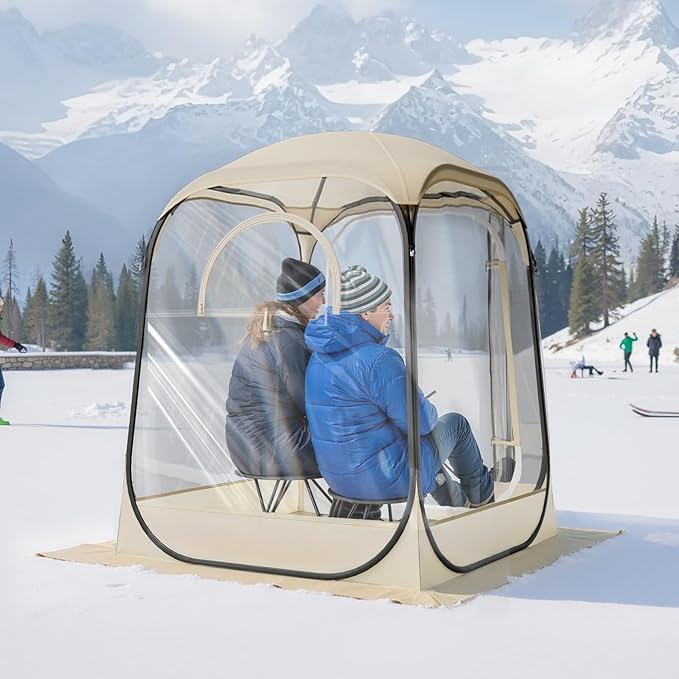 VEVOR Pop up Sports Tent, 4 Sizes Optional Clear Bubble Tent for 1-6 Person, Waterproof Outdoor Pod with Floor Mat & Top Cover, Garden Igloo Dome Tents Camping Shelter for Sports Watching
