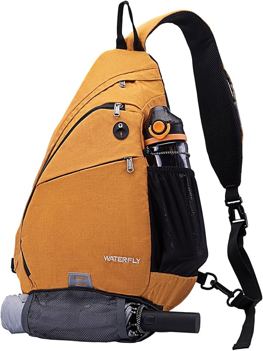 WATERFLY Large Crossbody Sling Bag: Over Shoulder Backpack Daypack Casual Cross Chest Side Pack