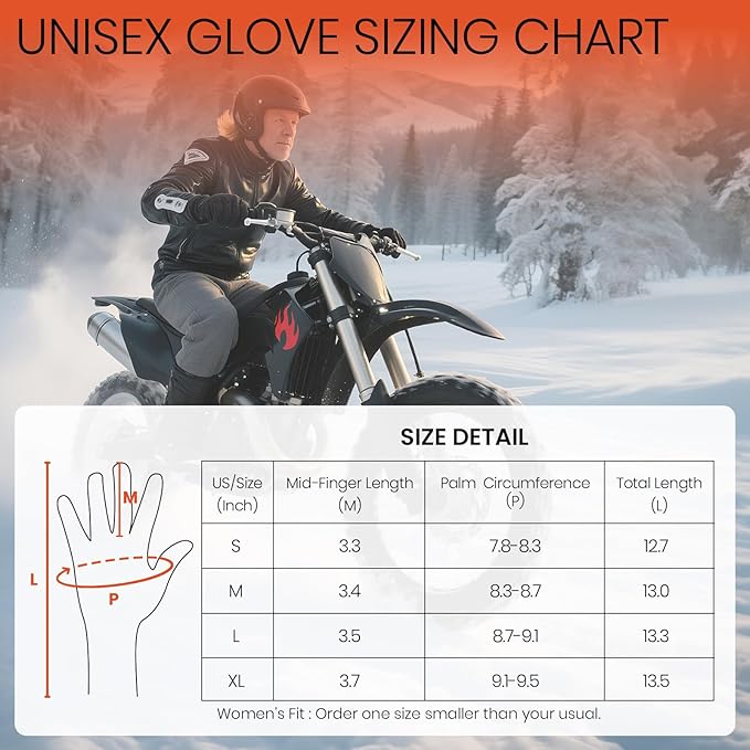 Heated Gloves for Men, 7.4V Heated Mittens for Women Rechargeable, PU Waterproof & Touchscreen Ideal for Winter, Hunting, Motorcycle, Skiing, Snowboarding, Fishing, Camping, Work