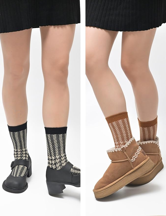 Womens Merino Wool Socks Cozy Warm Hiking Boot Socks Gifts for women,4 Pairs(Size 5-10)