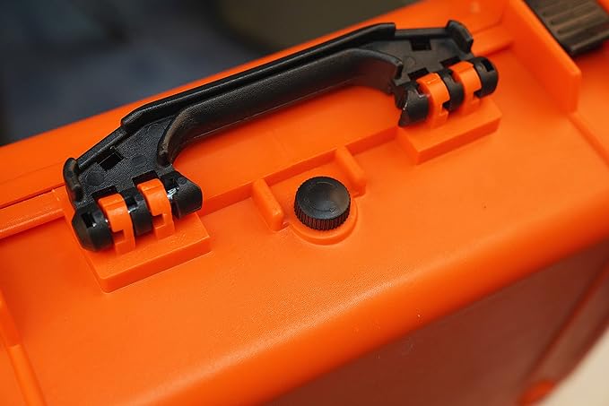MEIJIA All Weather Portable IP67 Waterproof Protective Case, Hard Camera Case with customizable foam, Perfectly Protection of Camera, Drones,Pistols,Lens,Equipments,18.5 x14.06x6.93inches(Orange)