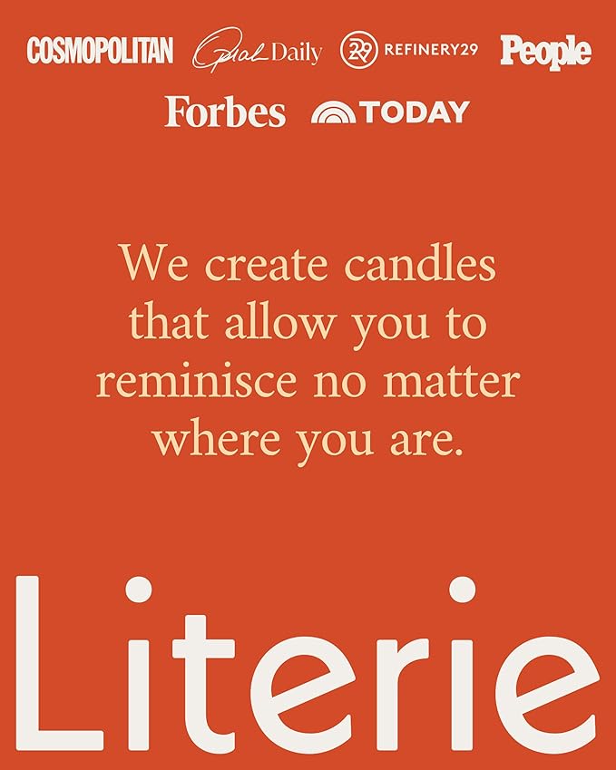 Literie NYC Inspired Scented Candle: Brunch in The West Village - Citrus & Champagne, 9oz, 50 Hour Burn, Vegan Soy & Coconut Blend Candle for Home Decor, Gift for Women & Men