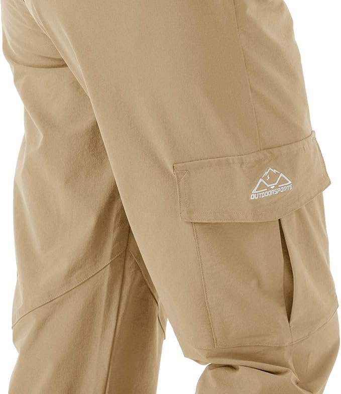 Rdruko Women's Hiking Cargo Pants Water-Resistant Quick Dry UPF 50+ Travel Camping Work Pants Zipper Pockets