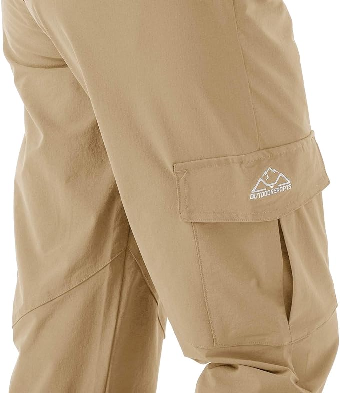 Rdruko Women's Hiking Cargo Pants Water-Resistant Quick Dry UPF 50+ Travel Camping Work Pants Zipper Pockets