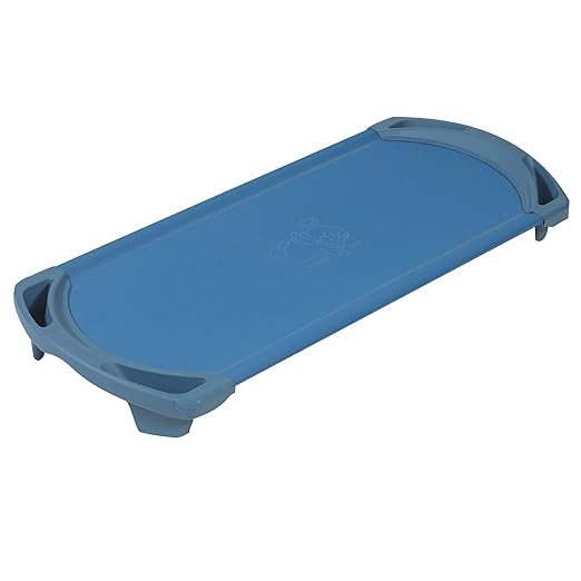 Children’s Factory SpaceLine Nap Cots, Kids Daycare and Preschool Sleeping Cot, Standard Size, Set of 4, Ocean Blue