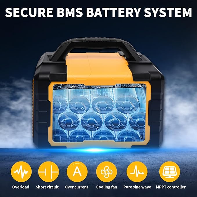 1000W Solar Generator Portable Power Station with 120V AC Outlet 1024Wh Powered Generator LiFePO4 (LFP) Battery for Camping Outdoor Hiking Home Emergency Backup Power Outages (Solar Panel Optional)