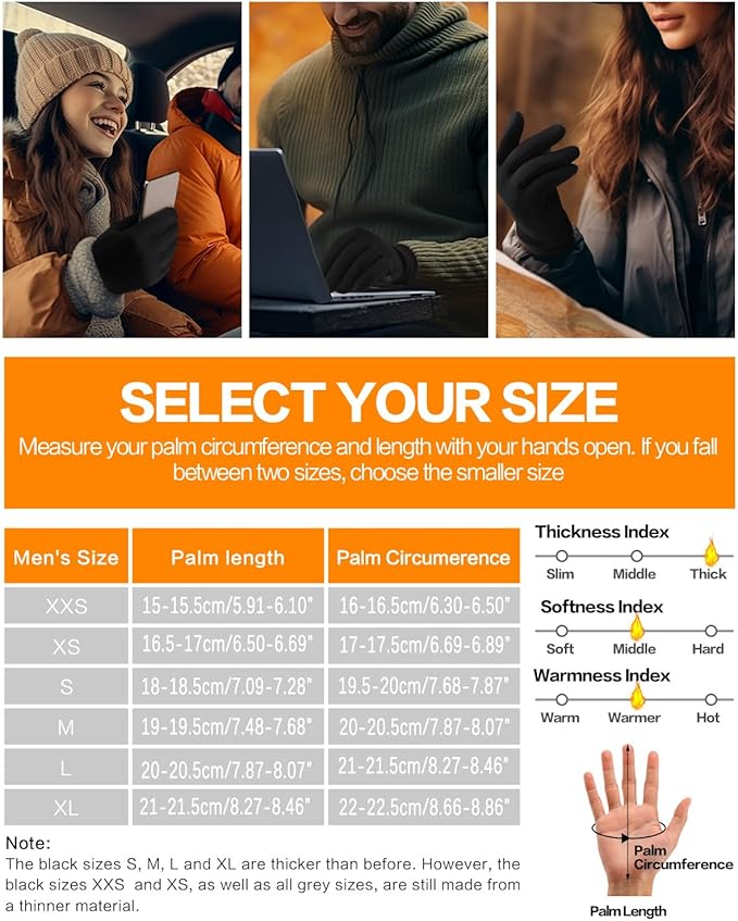 Winter Waterproof Gloves for Women: Water Proof Touch Screen Gloves for Men Running Hiking, Cold Weather Touchscreen Gloves for Phone Texting, Warm Snow Water Resistant Thermal Gloves Black