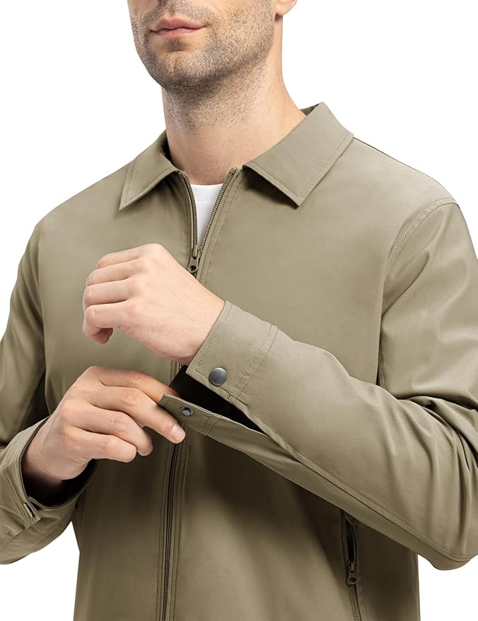 TBMPOY Men's Lightweight Jackets Casual Windbreaker Stylish Light Fall Spring Golf Work Dress Business