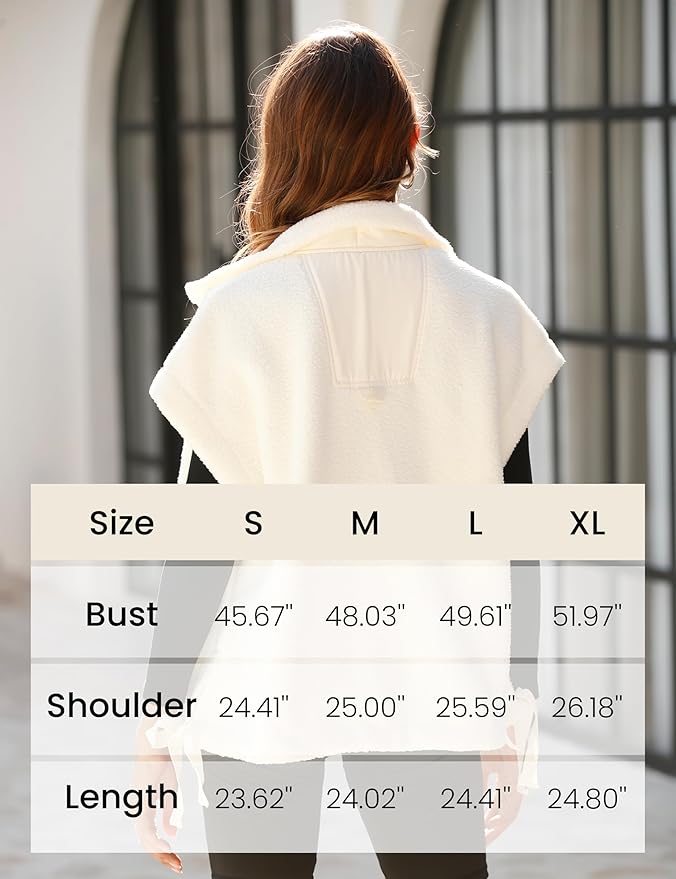 Athlisan Womens Fleece Vest Casual Sleeveless Button Down Sherpa Jacket Outerwear with Pockets