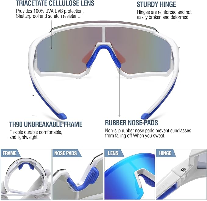 DUCO Polarized Sports Sunglasses for Men Women UV400 Protection Baseball Cycling Running Fishing Sunglasses DC0068