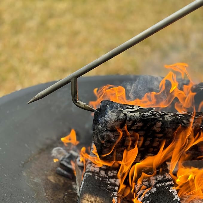 Fire Poker for Fire Pit 40in Twisted Rope Design 304 Stainless Steels Fireplace Poker Handmade Fire Pit Poker for Firewood Log Coals Campfire Wood Stove, Outdoor and Indoor Use