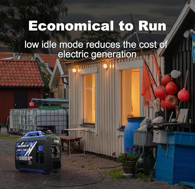 DK 2300W Mini Inverter Generator, 30lbs Ultra-lightweight, Gas Powered, Quite & Compact, for Outdoor Activities Car Camping Mobility (DK2300i-M)