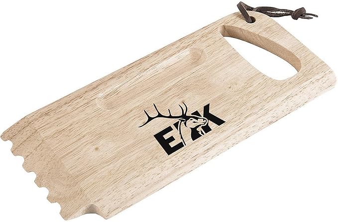 ELK Bristle-Free Grill Scraper - Natural Rubberwood BBQ Cleaning Tool for Grates - Ergonomic Handle, Multipurpose Grill Accessory - Ideal Gift for Outdoor BBQ Enthusiasts