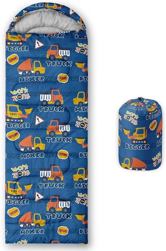 Kids Sleeping Bag for Boys Girls,Checkerboard Cat Print-Lightweight Warm Portable Outdoor Indoor-Waterproof Cold Weather Resistant Sleeping Bag for Camping Hiking
