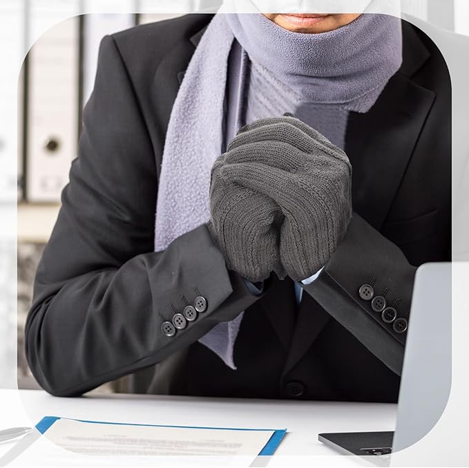 Bencailor 2 Pairs Usb Winter Heated Gloves Mitten Hand Washable Knitting Touchscreen Laptop Gloves