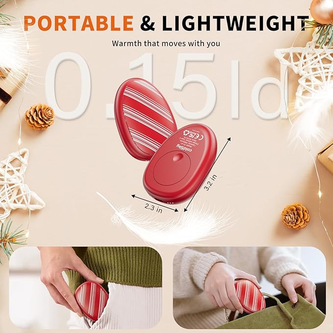 coldSky Rechargeable Hand Warmers 2 Pack, Magnetic 2-in-1 Reusable Electric Hand Warmer, 3 Heat Settings Portable Pocket Hand Heater Gifts for Women Men Christmas, Skiing, Camping, Hunting