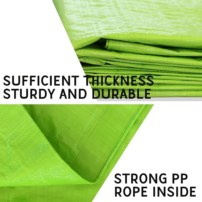 7 Mil Lime Green 10x12 Feet Tarp -Multifuctional Poly Tarp - Cover,Waterproof, UV Resistant, Weather Resistant