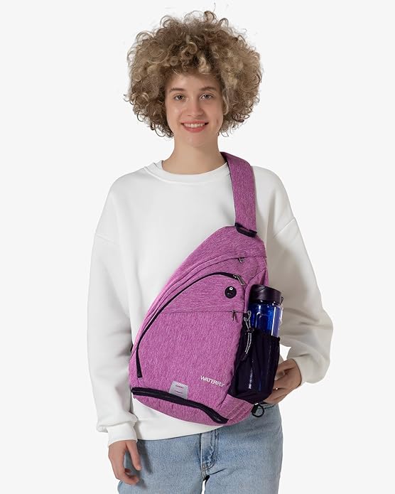 WATERFLY Large Crossbody Sling Bag: Over Shoulder Backpack Daypack Casual Cross Chest Side Pack