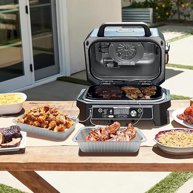 50 Pack Drip Pan Liners, for Ninja OG800/OG900-Woodfire Outdoor Grill & Smoker-Compatible with OG850/OG951-Disposable Aluminum Foil Grease Tray.