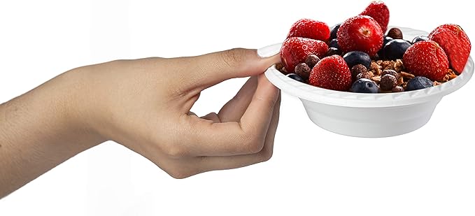 250 Pack- 5 Oz Disposable Plastic Bowls Plates - Strong and Sturdy - Heat-Resistant and Soak-Proof - Does Not Melt or Cave in Microwave - Heavy Duty BPA-Free Plastic
