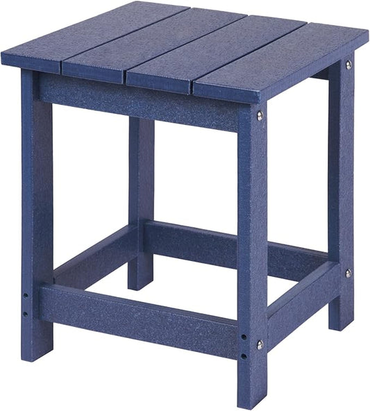 LZRS Adirondack Square Outdoor Side Table for Patio, Pool Composite Patio Table,HDPE End Tables for Backyard,Pool, Indoor Companion, Easy Maintenance & Weather Resistant(Dark Blue)