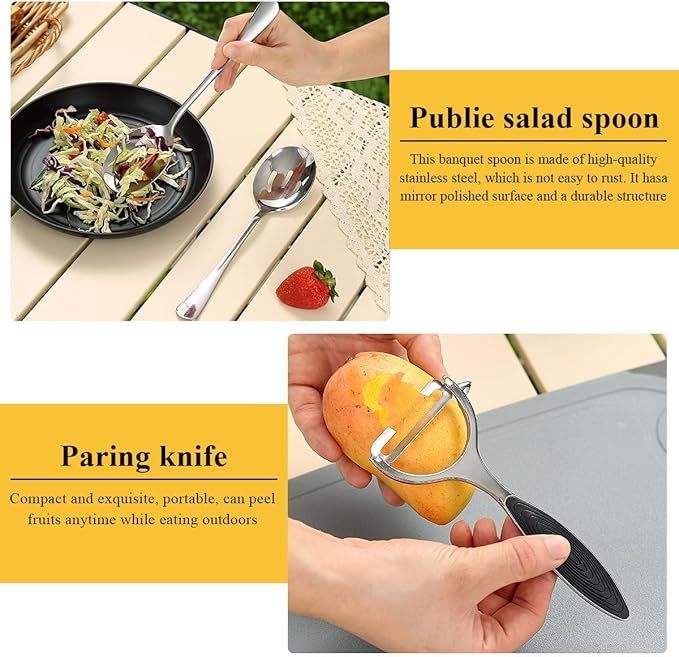 HOMQUEN Camping Essentials Camping Gear Must Haves,Cooking Utensils Set Rv Camping Accessories,Camper Gadgets for Outdoor Hiking Travel Picnic Barbecue Gifts